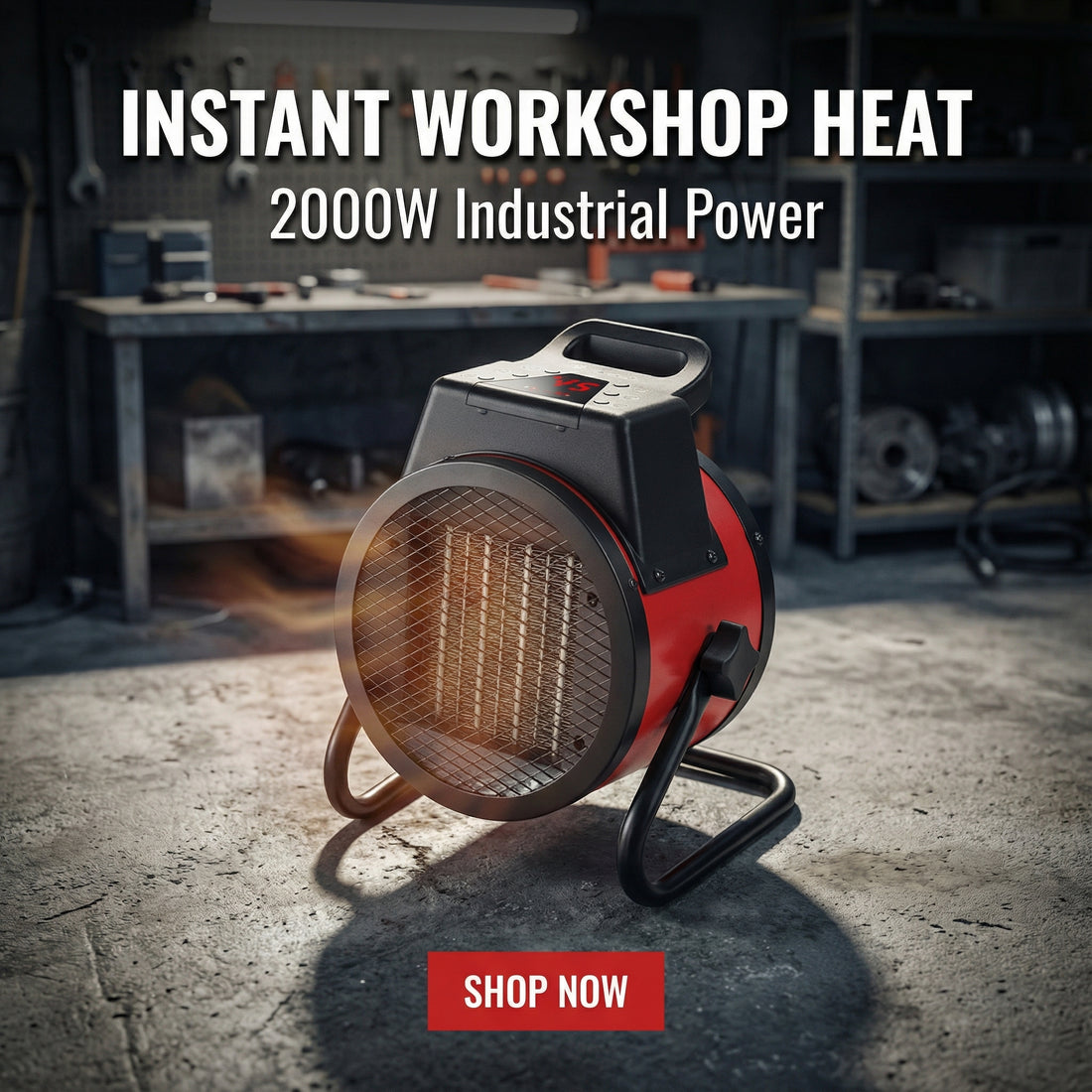 Powder-Coated Steel Safety-Grille Portable Electric Heater