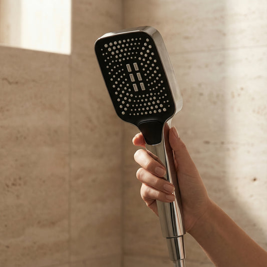 Minimalist Chrome Silicone Nozzles Handheld Shower Head