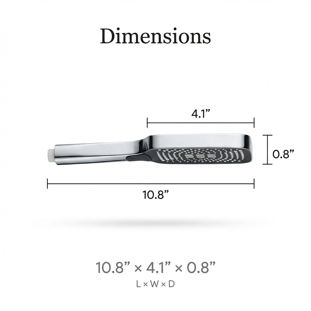 Minimalist Chrome Silicone Nozzles Handheld Shower Head