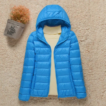 Quilted hoodie padded jacket for women