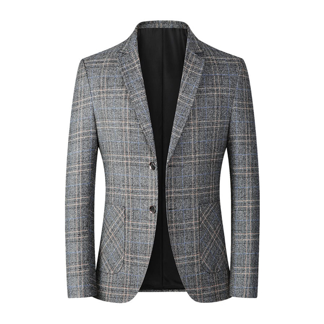 Men’s Blazer – Tailored Fit – Wool Blend – Notched Lapel – Two Button Closure