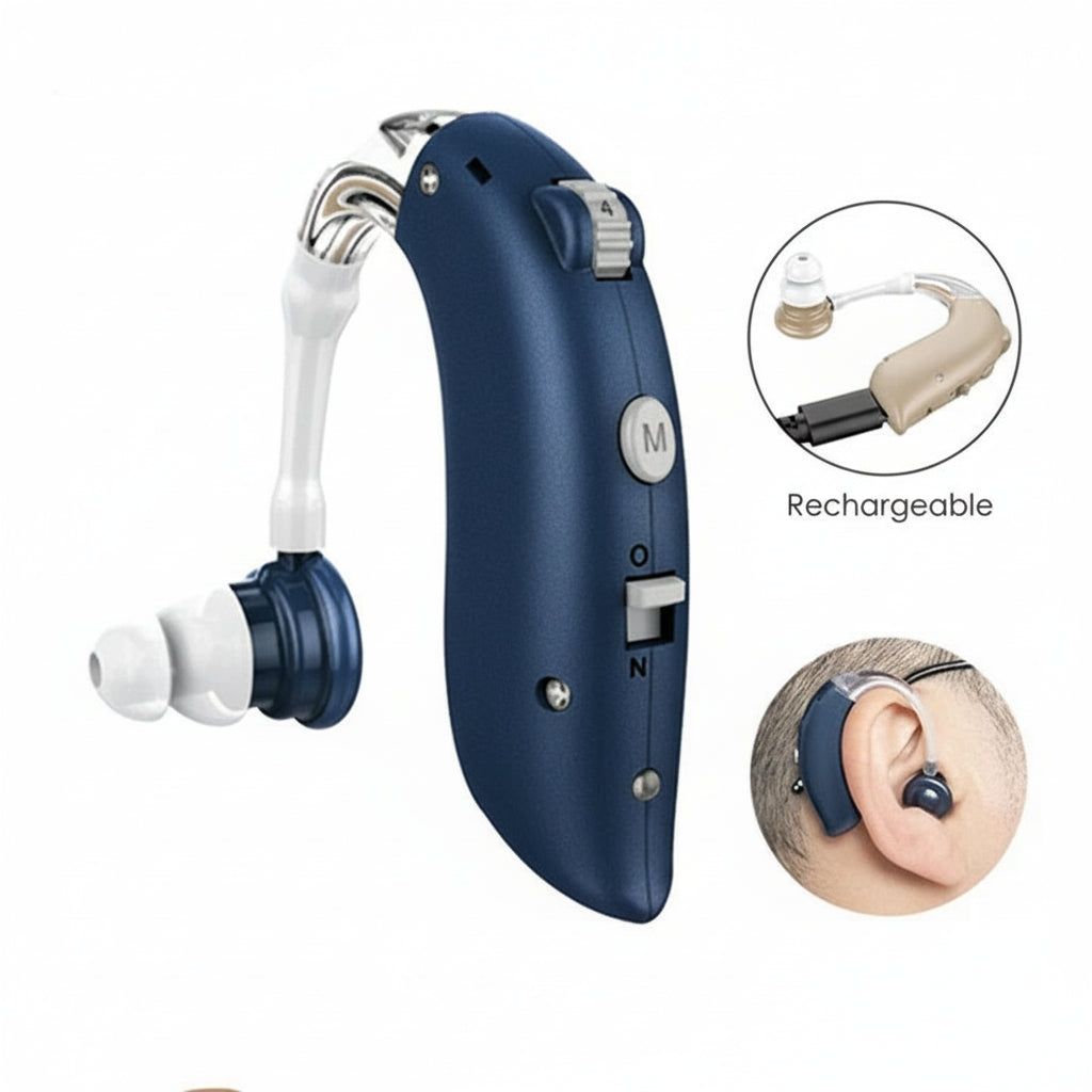 Minimalist Volume Control Behind-The-Ear Hearing Aid