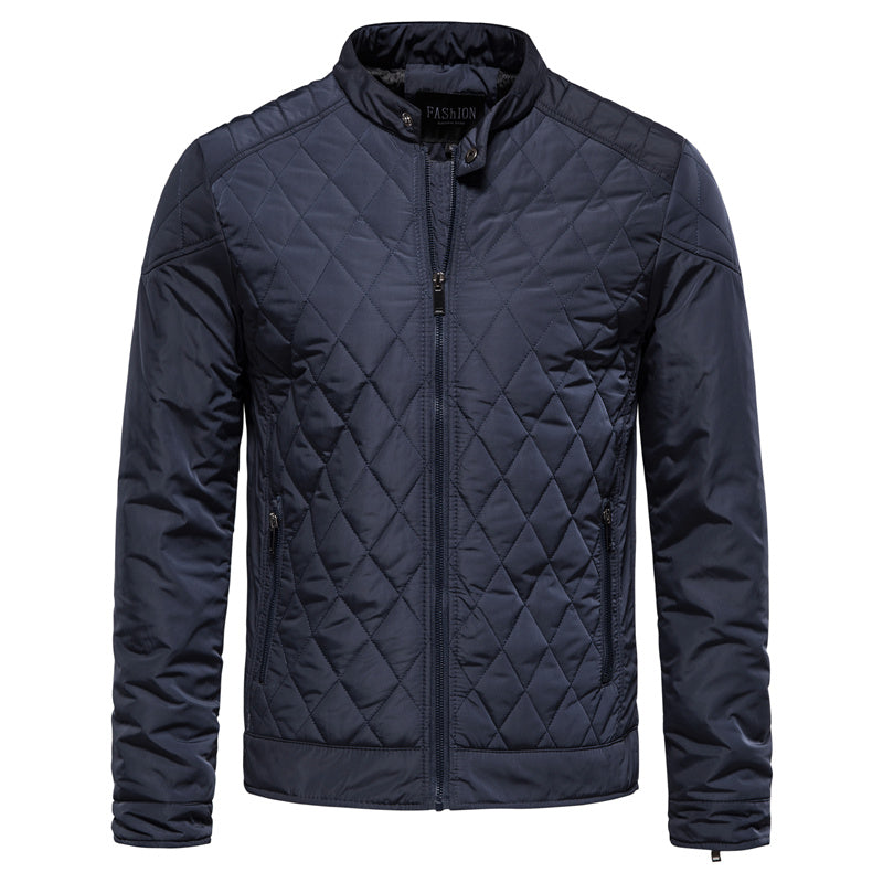 Full zip up quilted jacket for men