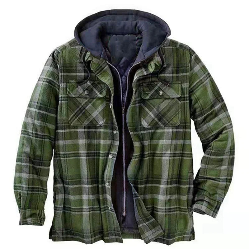 Quilted fleece shirt jacket for men