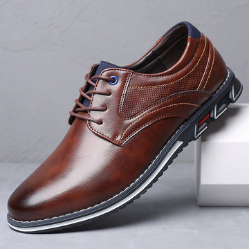 Men’s Dress Shoes – Polished Leather Look – Lace-Up Formal Style