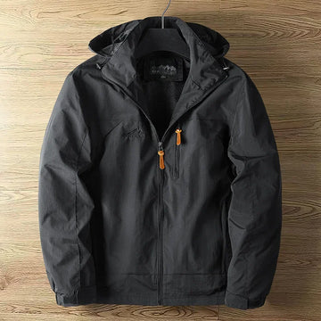 Men’s Outdoor Jacket – Regular Fit – Fleece Lined – Hooded Windproof Design