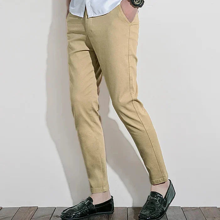 Men’s Chino Pants – Slim Fit – 100% Cotton – Tailored Style – Full Length