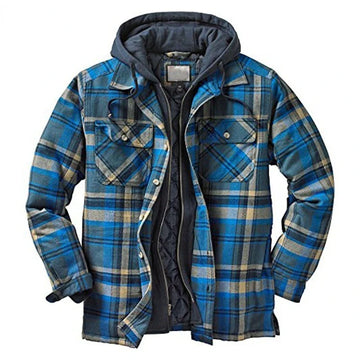 Quilted fleece shirt jacket for men