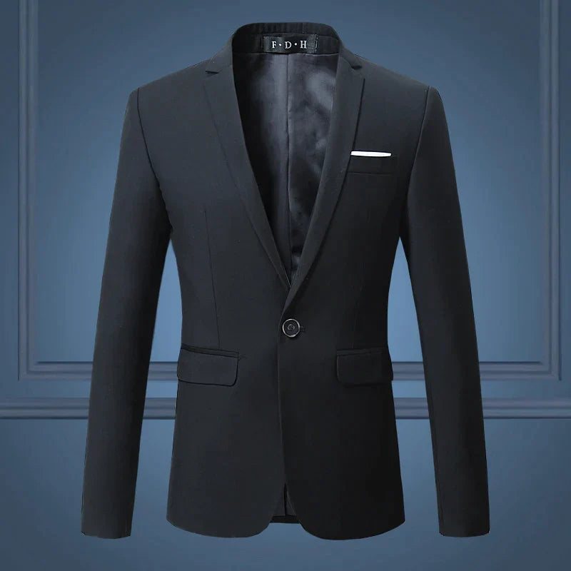Men’s Blazer – Tailored Fit – Light Wool Blend – Two-Button Formal Jacket