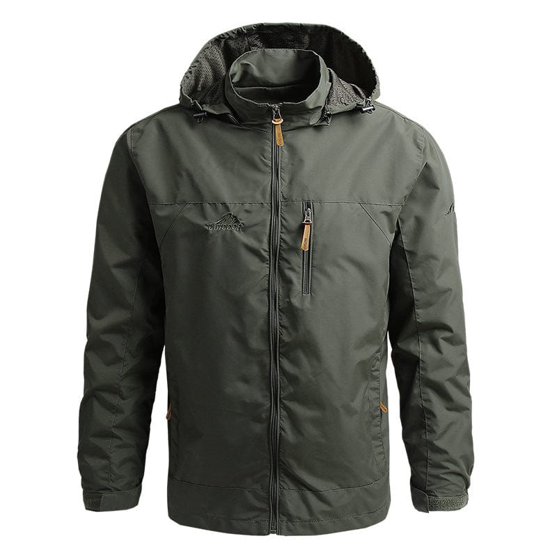 Men’s Jacket - Waterproof Hooded Outerwear - Multi-Pocket Durable Design