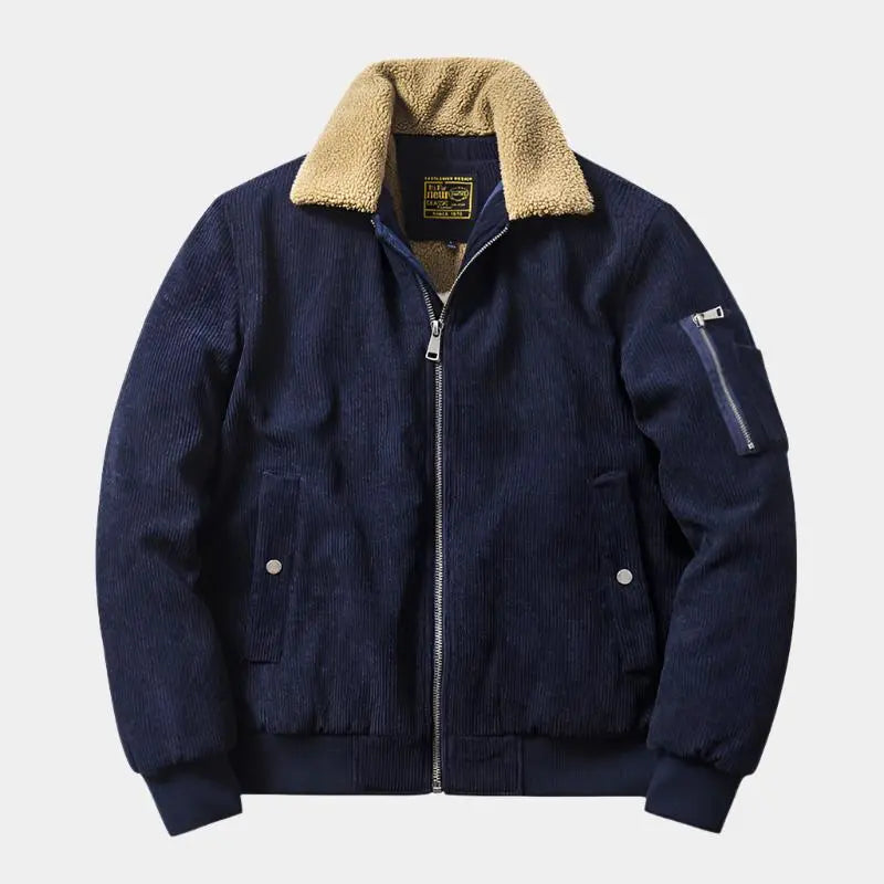 Luxurious corduroy bomber jacket for men