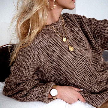 Oversized knitted sweater for dress