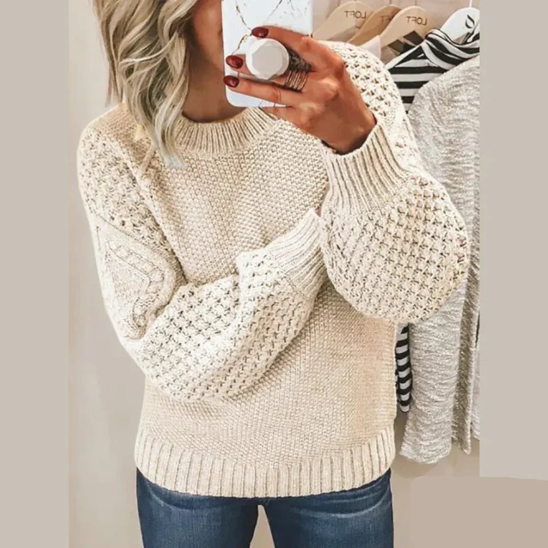 Pullover chunky knitted sweater for women