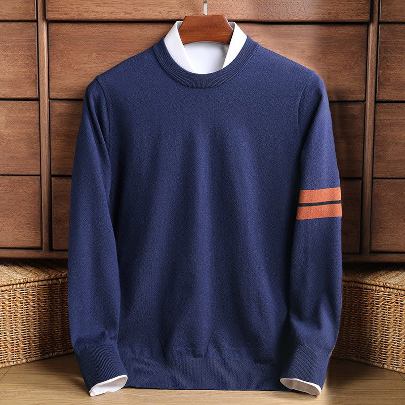 Stylish striped crewneck sweater for men