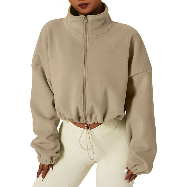 Cropped winter zip jacket for women