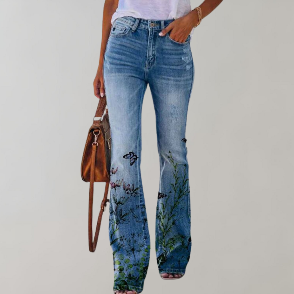 Floral thin trouser pants for women