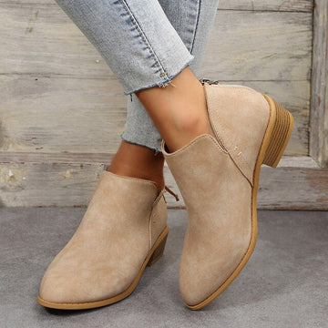 Pointed suede ankle boots for women