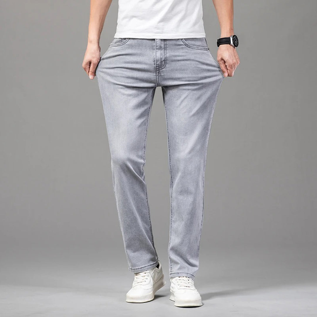 Straight elastic trouser jeans for men