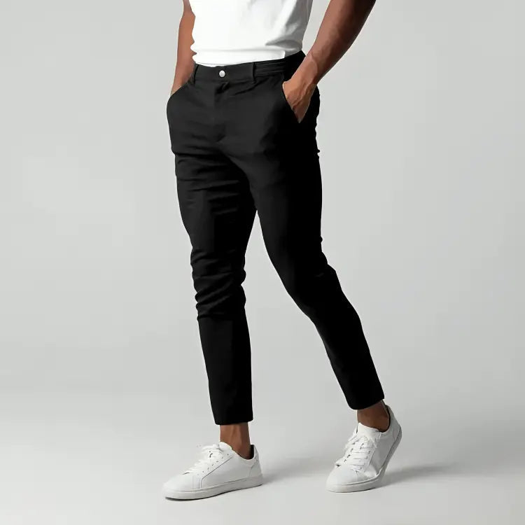 Tapered stretch chinos for men