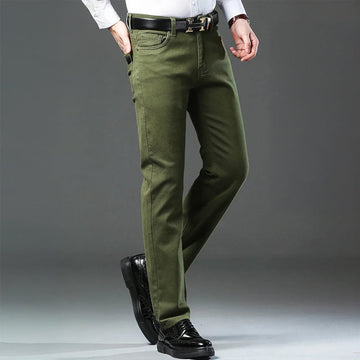 Men’s Casual Trousers – Tapered Fit – Cotton Blend – Five Pockets – Full Length