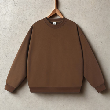 Men’s Pullover Sweatshirt – Loose Fit – Cotton Blend – Ribbed Crew Neck – Long Sleeve