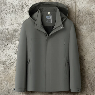 Men’s Hooded Jacket – Relaxed Tailored Fit – Water-Resistant – Full Zip Storm Flap