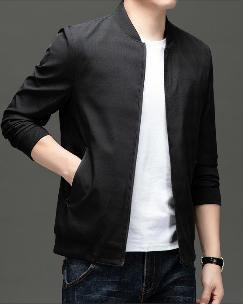 Men’s Bomber Jacket – Regular Fit – Sleek Finish – Zippered Pockets – Ribbed Trim