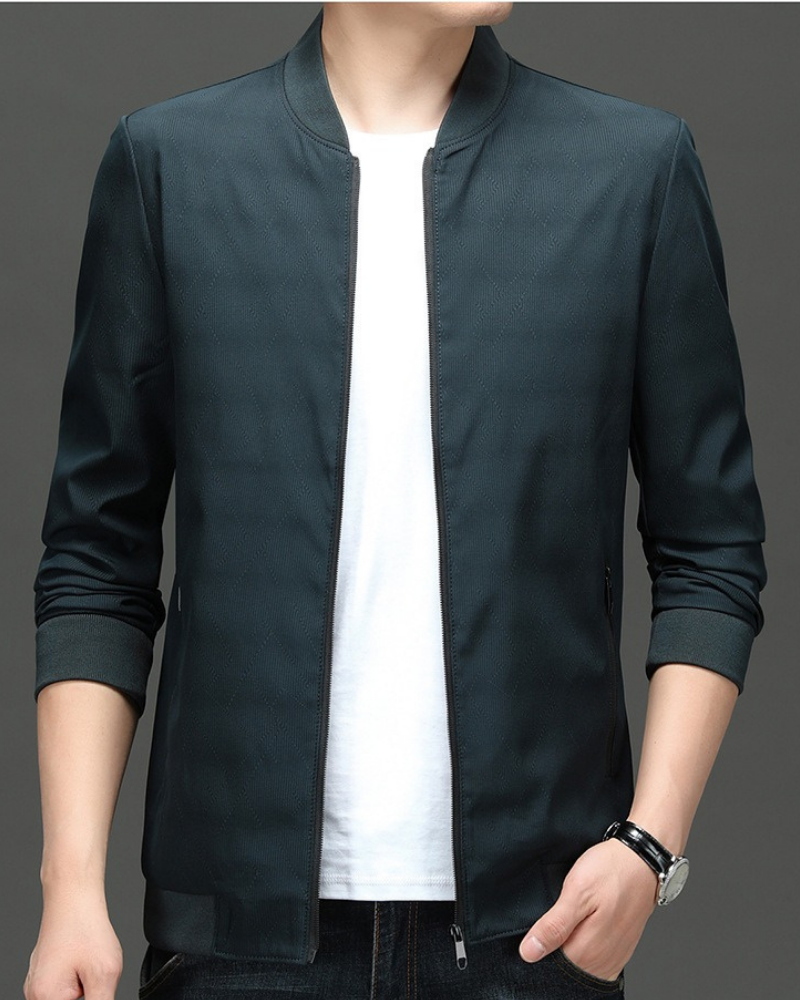 Men’s Bomber Jacket – Regular Fit – Sleek Finish – Zippered Pockets – Ribbed Trim