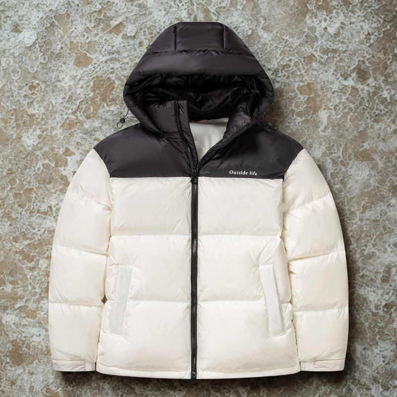 Men’s Puffer Jacket – Relaxed Fit – Water-Resistant – Full-Zip – Insulated Hooded Design