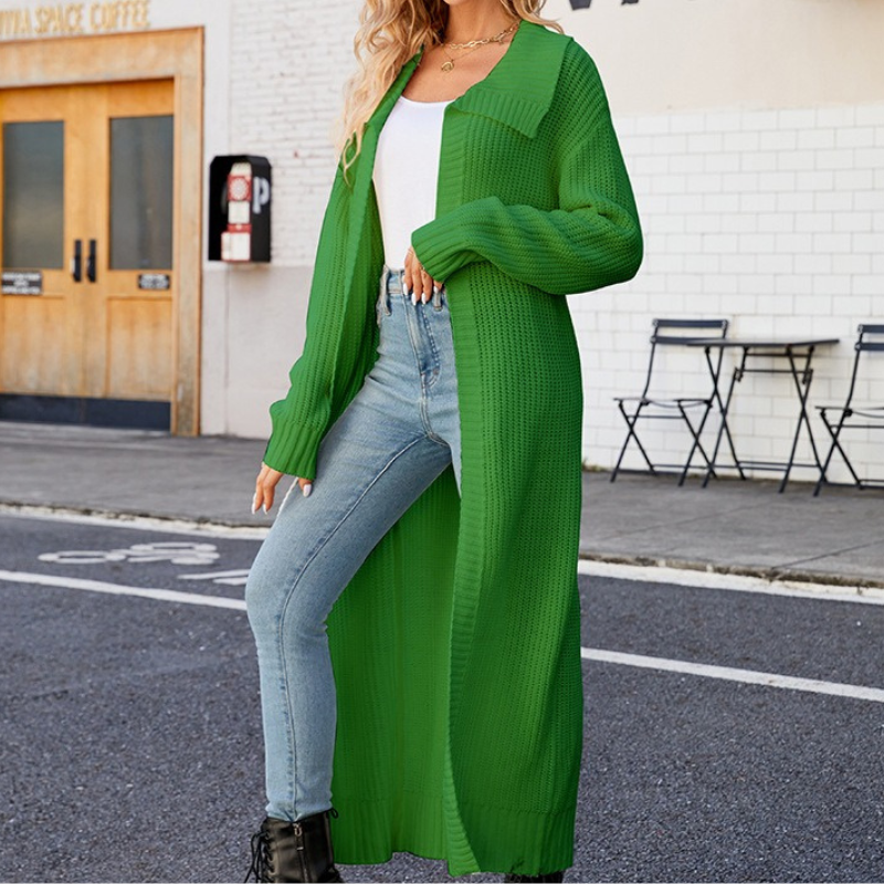 Women’s Cardigan – Chunky Knit – Oversized Fit – Open Front – Maxi Length Layering