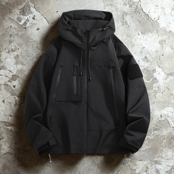 Men’s Waterproof Jacket – Relaxed Fit – Adjustable Hood – Zippered Pockets – Outdoor Wear