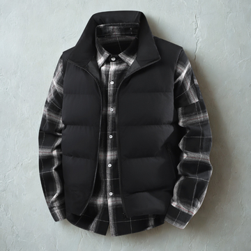 Men’s Puffer Vest – Insulated Quilted – Regular Fit – Stand Collar Zip Front