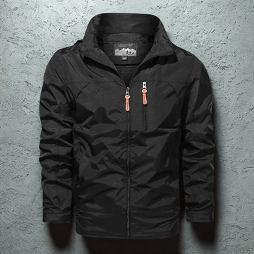 Men’s Outdoor Jacket – Regular Fit – Lightweight Water-Resistant – High Collar – Zippered Pockets