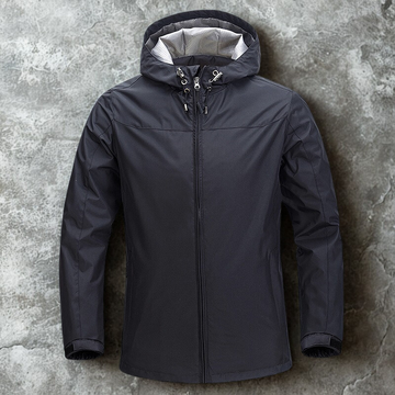 Men’s Hooded Jacket – Ripstop Fabric – Structured Fit – Two-Way Zipper – Wind Resistant