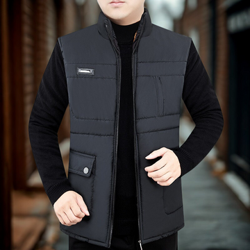Men’s Padded Vest – Quilted Insulated – Full Zip – High Collar – Relaxed Fit – Utility Pockets