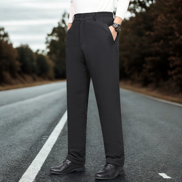 Men’s Casual Pants – Relaxed Straight Leg – Elastic Waistband – Full Length Woven Fabric