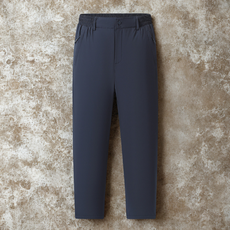 Men’s Casual Pants – Relaxed Straight Leg – Elastic Waistband – Full Length Woven Fabric