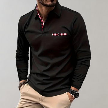 Long sleeve polo shirt for men