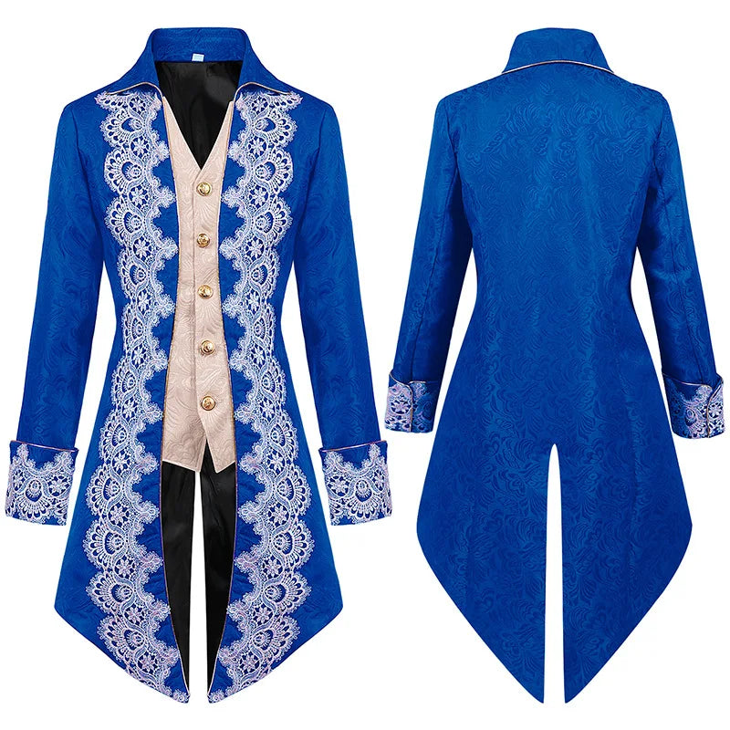 Vintage pirate tailcoat jacket for men