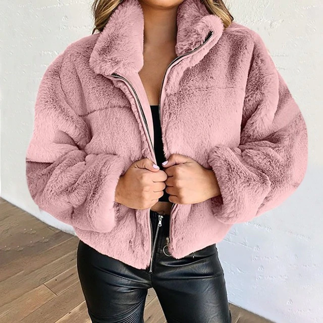 Plush winter jacket for women