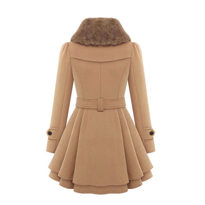 Chic mid-length winter trench coat for women