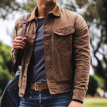 Men’s Jacket –  Tailored Fit – Shirt Collar – Button Front Casual Style