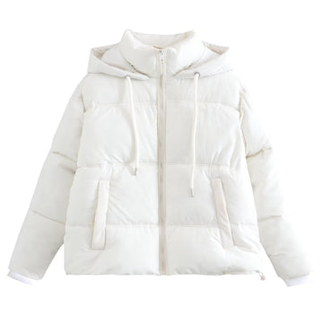 Quilted hoodie and zipper jacket for women