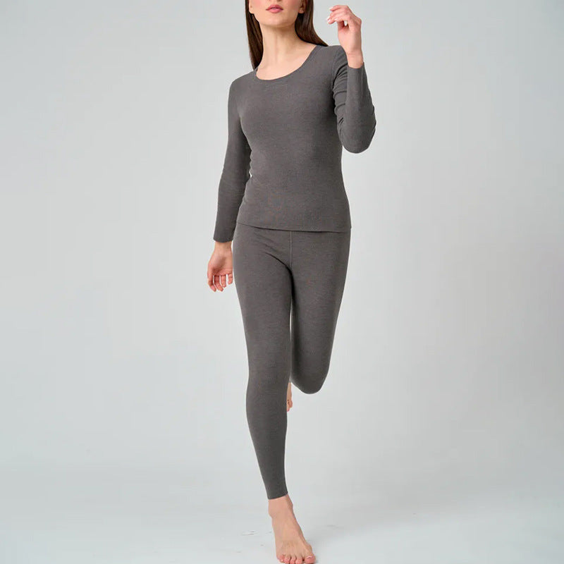 Women’s Lounge Set – Slim Fit – Long Sleeve Top – Full-Length Stretch Trousers