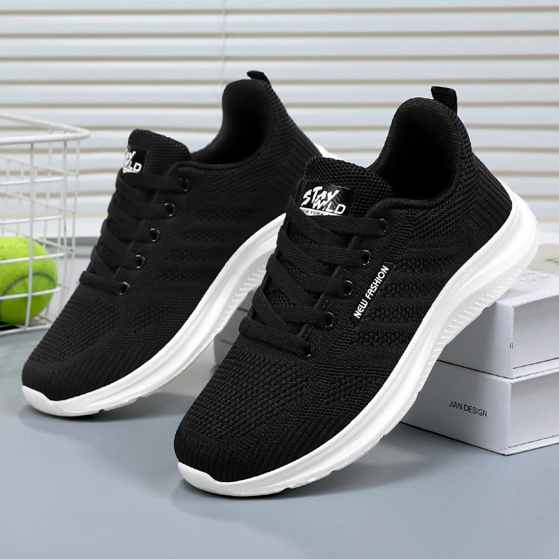 Women’s Running Shoes – Breathable Knit – Cushioned Sole – Low Top Lace-Up Fit
