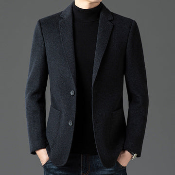 Men’s Blazer – Slim Fit – Wool – Notched Lapel – Two-Button Structured Formal Jacket