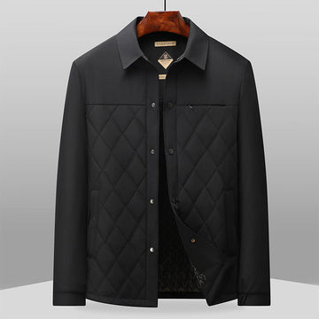 Men’s Padded Jacket – Quilted Texture – Regular Fit – Shirt Collar – Button Front