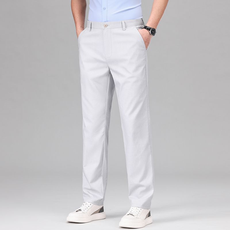 Men’s Trousers – Tencel Linen Blend – Relaxed Fit – Straight Leg – Lightweight Breathable