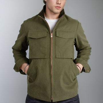 Men’s Workwear Jacket – Cotton – Structured Fit – Zip Front – Utility Pockets