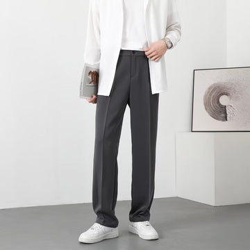 Men’s Slim Fit Trousers – Lightweight Fabric – Ankle Length – Smart Casual